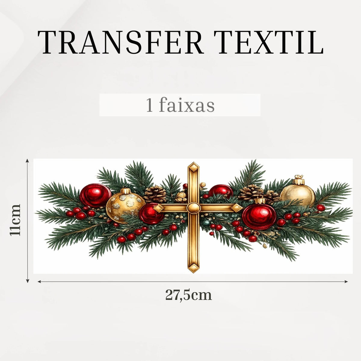 Transfer têxtil DTF Cruz de Natal