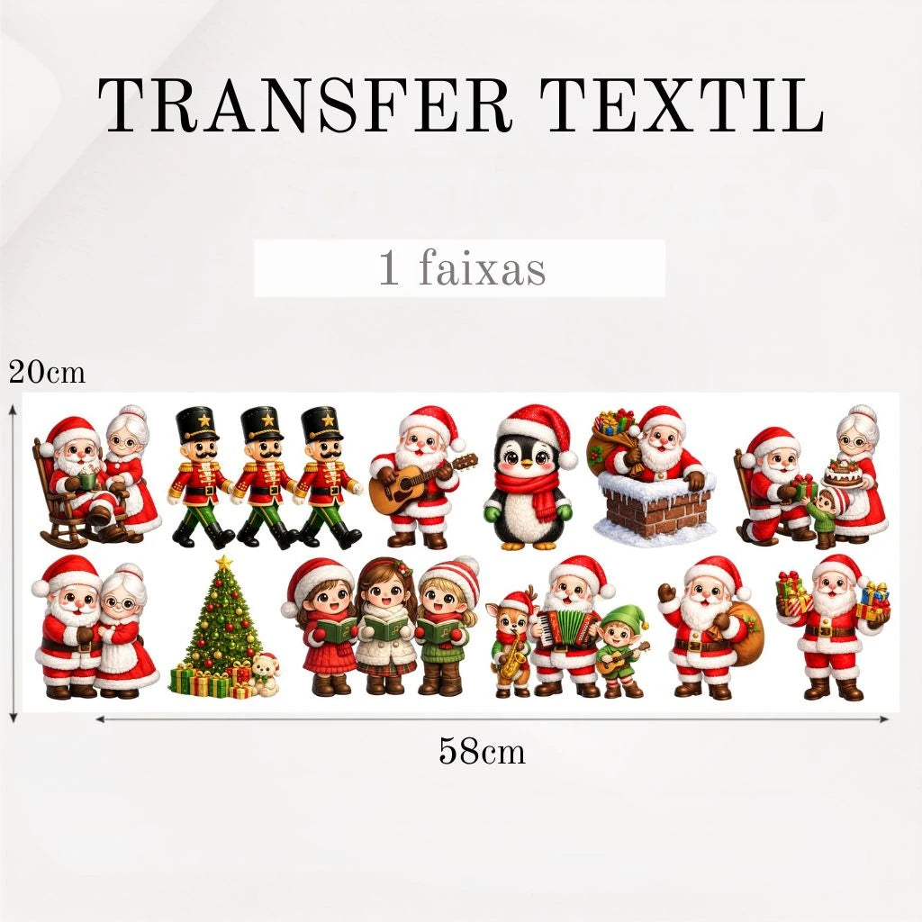 Transfer têxtil DTF Natal Feliz