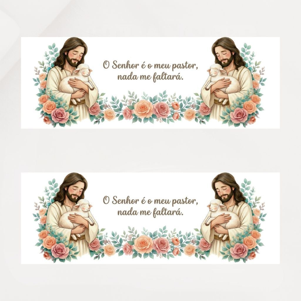 Jesus Bom Pastor & Rosas - Transfer Têxtil DTF - img 1