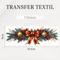 Transfer têxtil DTF Laço Dourado e Vermelho