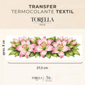 Transfer DTF têxtil Lírio Rosa - Arranjo Floral