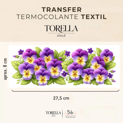Transfer DTF têxtil Amor-Perfeito - Arranjo Floral