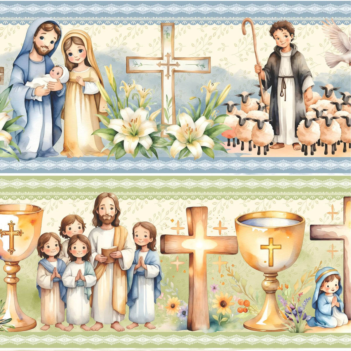 Tricoline Sagrada Família 100% Algodão 55x150cm