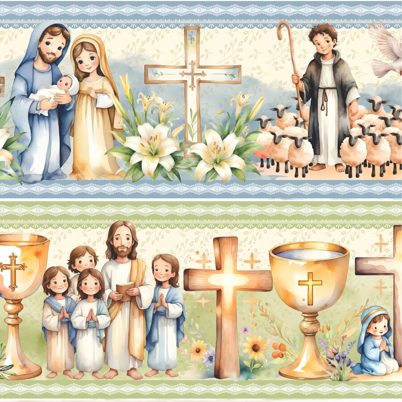 Tricoline Sagrada Família 100% Algodão 55x150cm