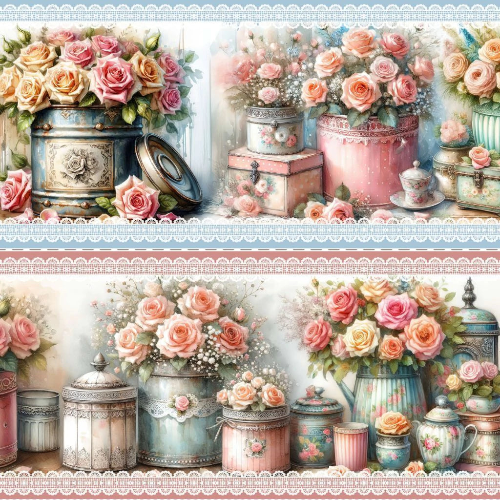 Tricoline estampa Rosas Encantadas 100% algodão — imagem 4