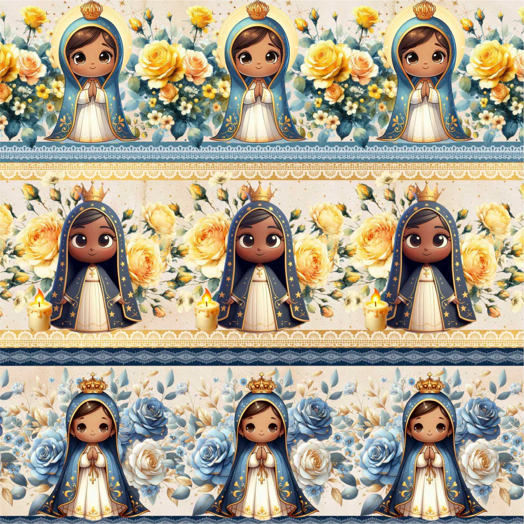 Tricoline estampa Nossa Senhora 100% algodão — imagem 3