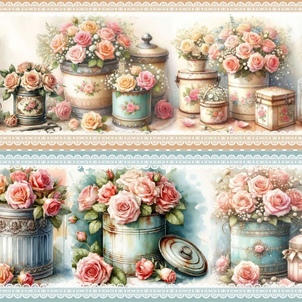 Tricoline estampa Rosas Encantadas 100% algodão — imagem 3