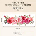 Transfer DTF têxtil Rosa Pink e Rosé - Arranjo Floral