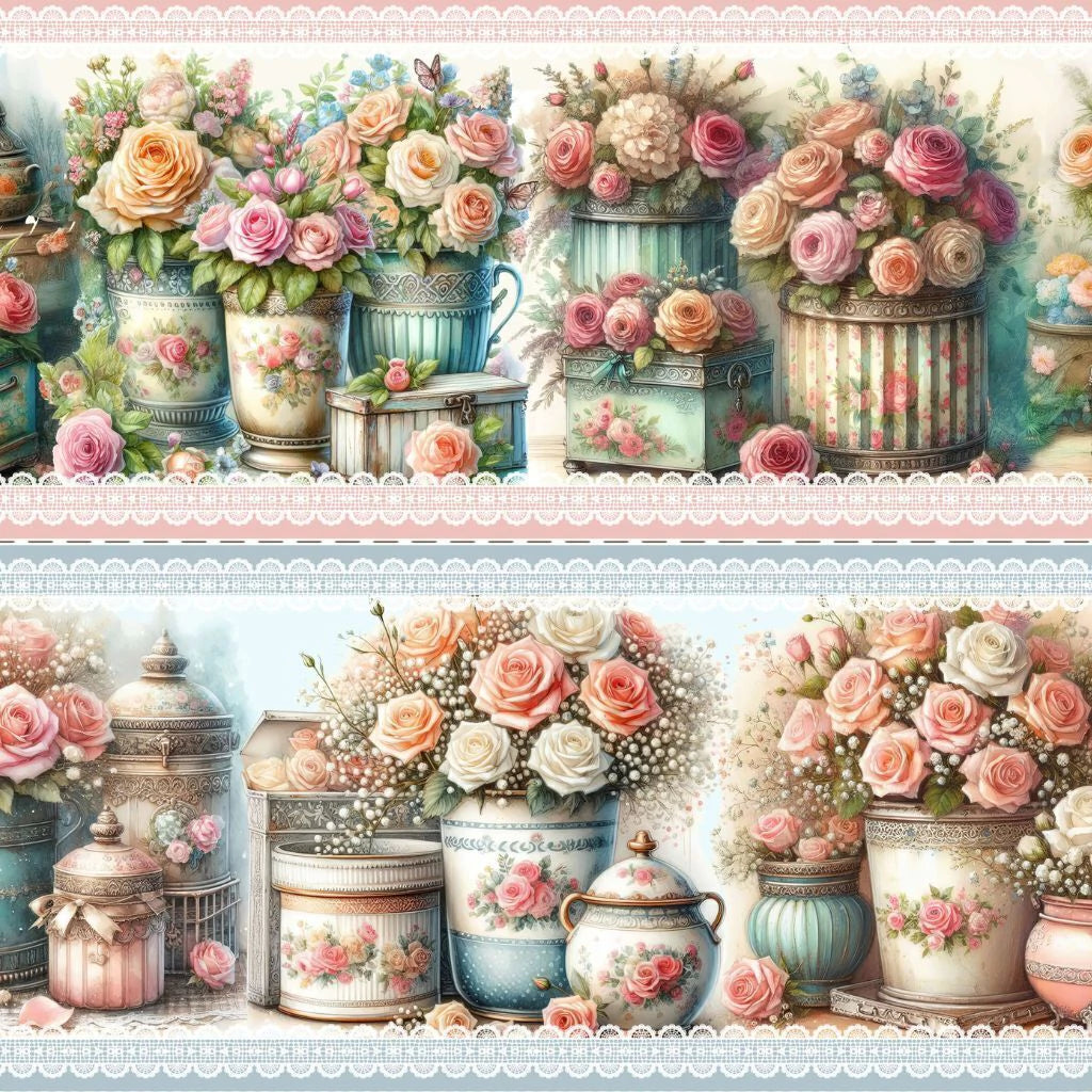 Tricoline estampa Rosas Encantadas 100% algodão — imagem 2