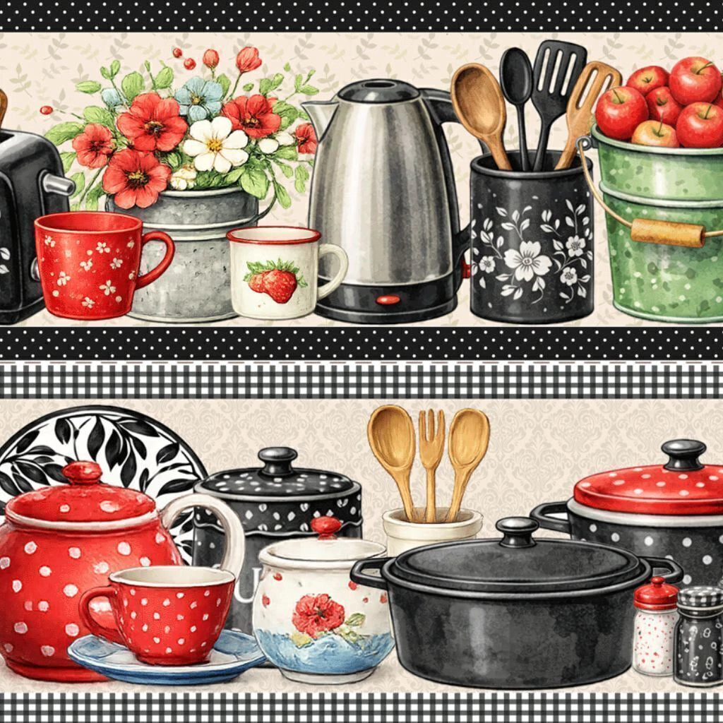 Tricoline estampa Cozinha Doce Lar 100% algodão — imagem 3