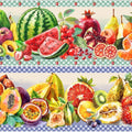 Tricoline estampa Frutas Tropicais 100% algodão