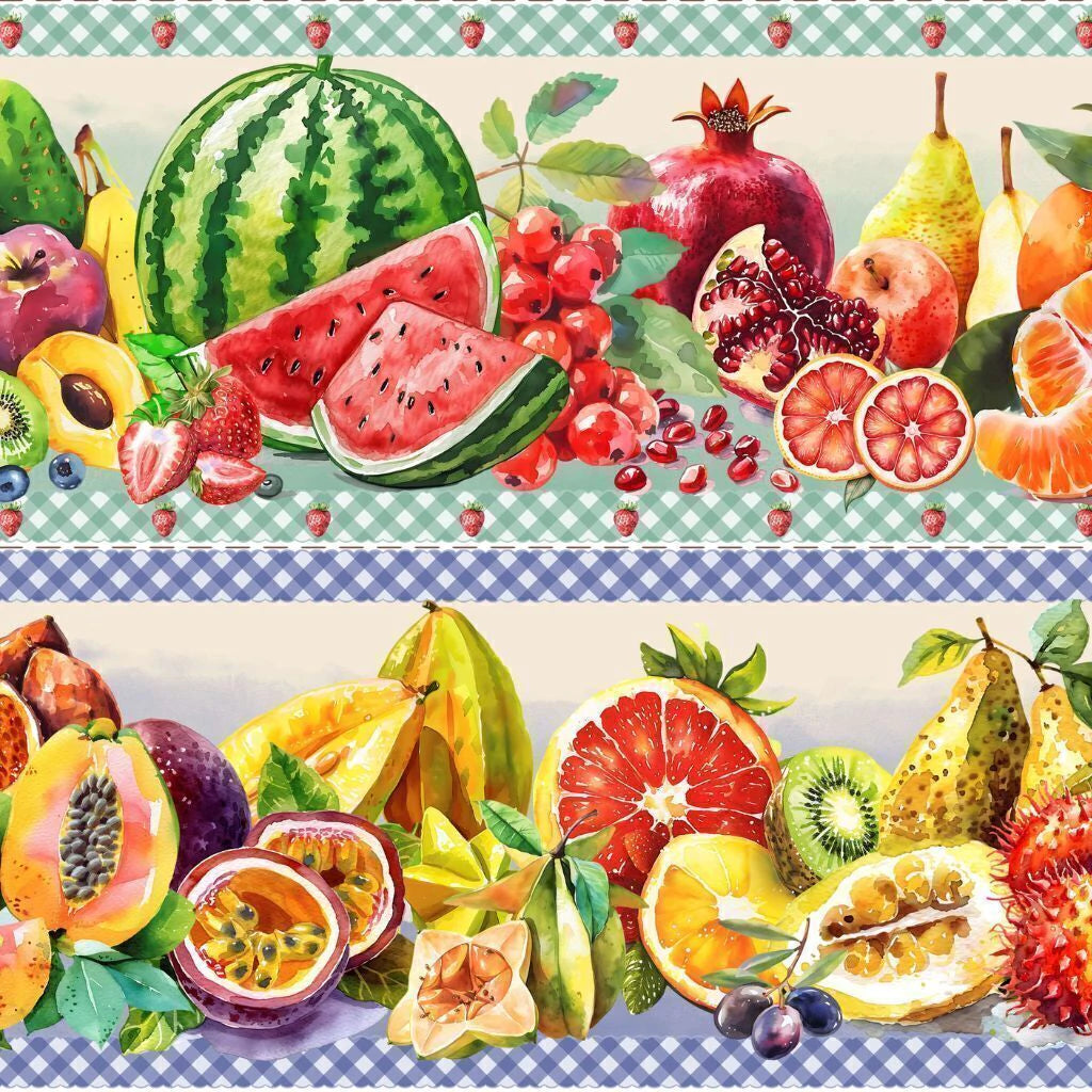 Tricoline estampa Frutas Tropicais 100% algodão
