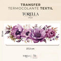 Transfer DTF têxtil Peônia Roxa - Arranjo Floral