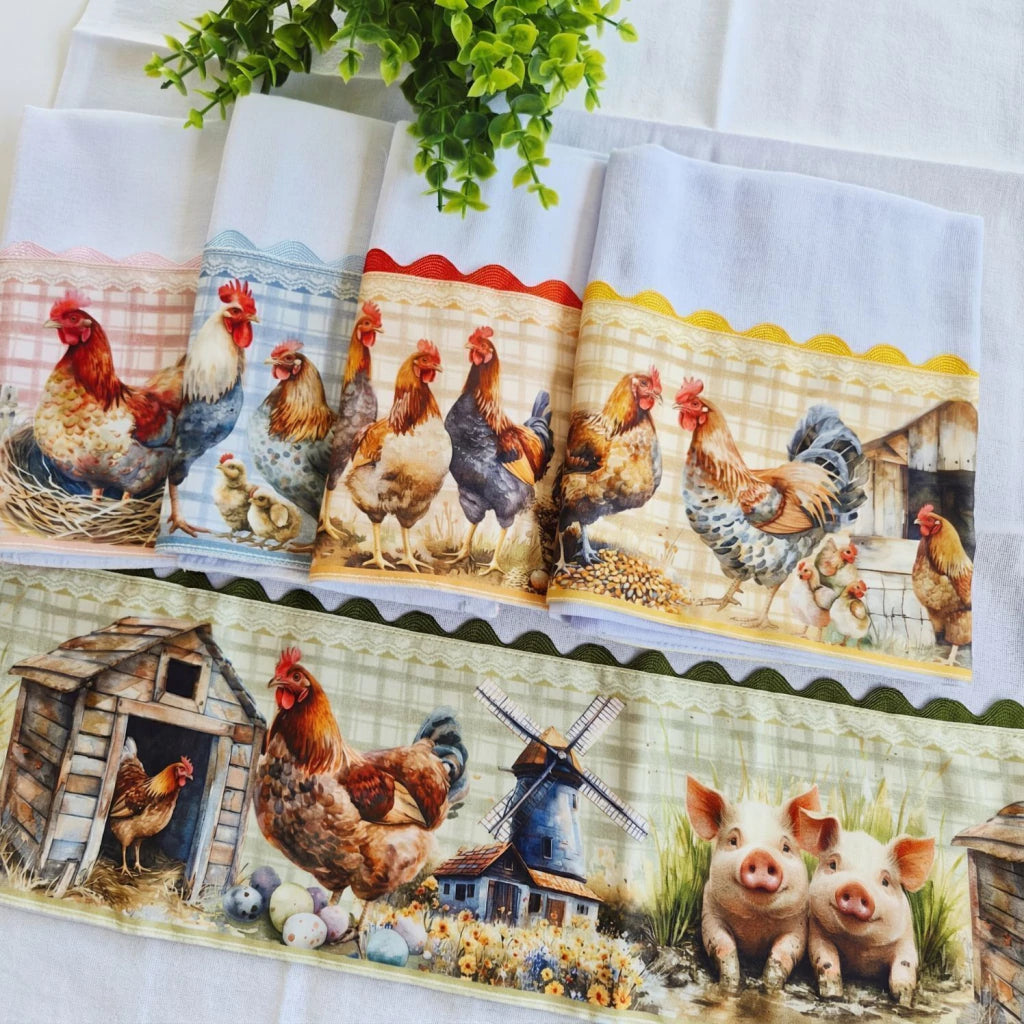 Kit Pano de Prato Fazendinha – 5 Panos