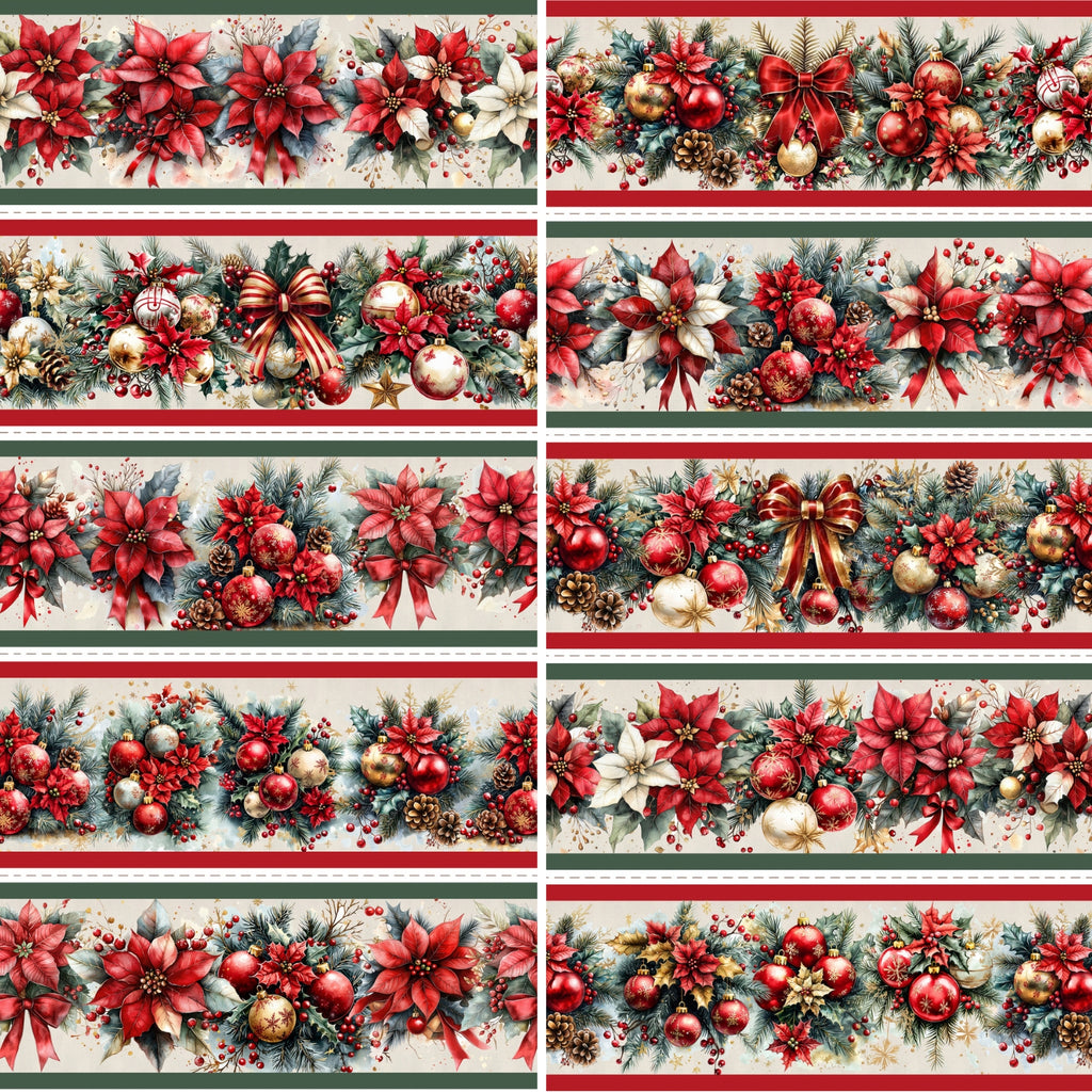 Tricoline estampa Flores de Natal 100% algodao