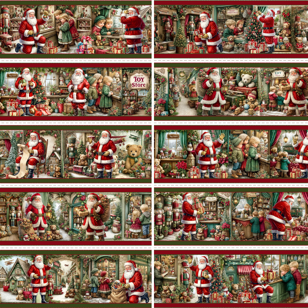 Tricoline estampa Natal Classico Noel 100% algodao