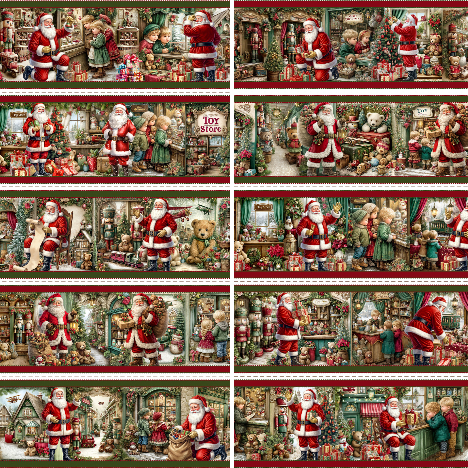 Tricoline estampa Natal Classico Noel 100% algodao