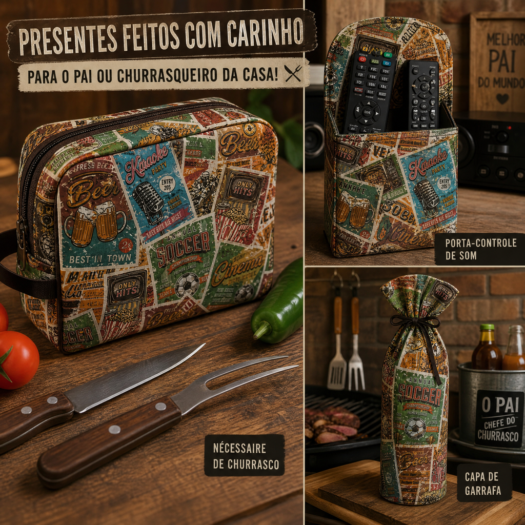 Tricoline cartazes retro boteco 100% algodão — imagem 2