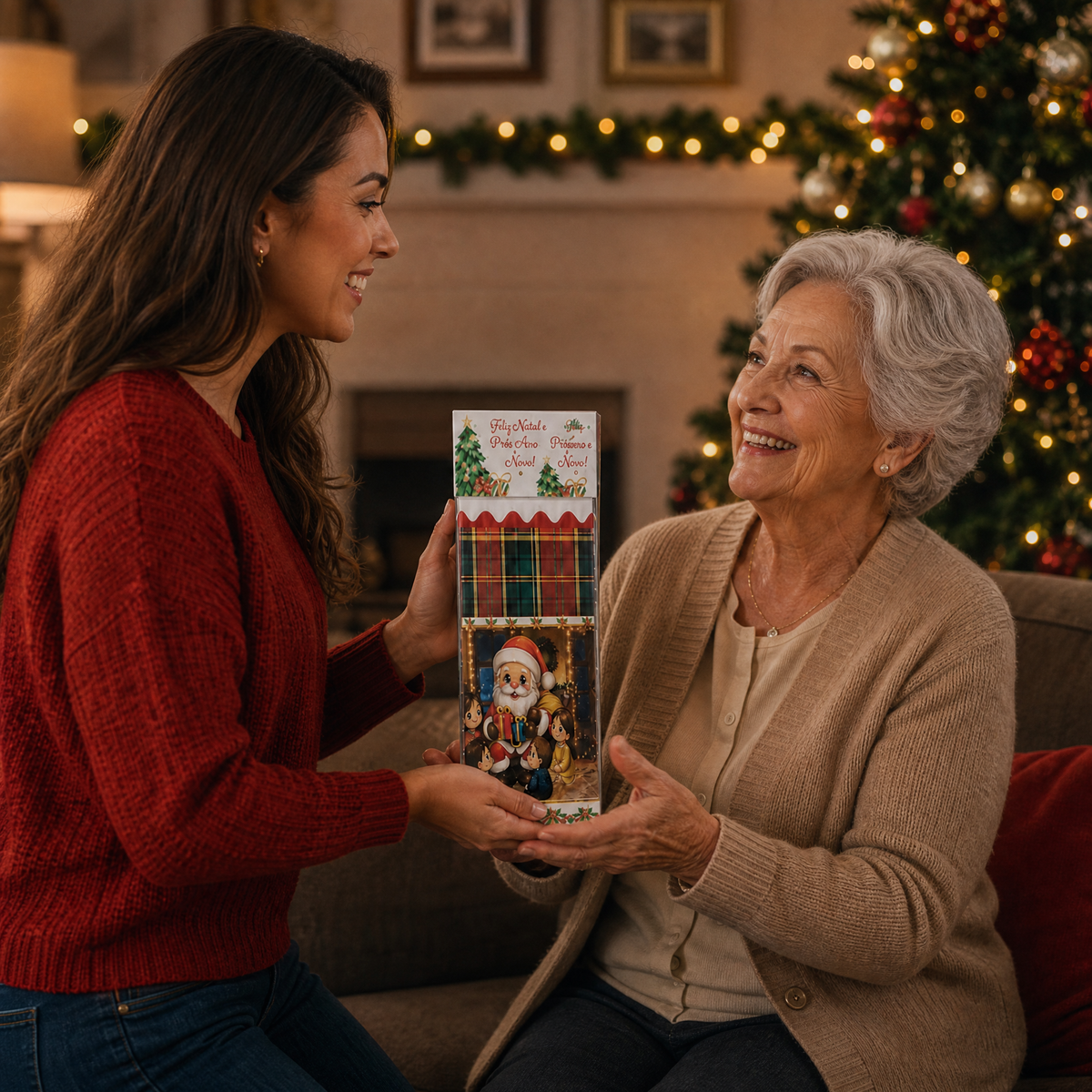 Pano de Prato Natal Presente embalagem presente Bibi Home Decor Tecidos — imagem 2