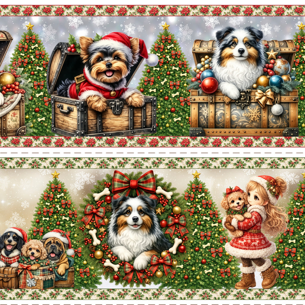 Tricoline estampa Natal Patinhas na Neve 100% algodao — imagem 2