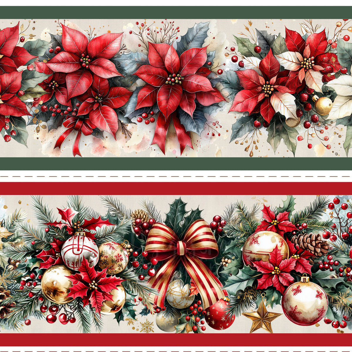 Tricoline estampa Flores de Natal 100% algodao — imagem 2