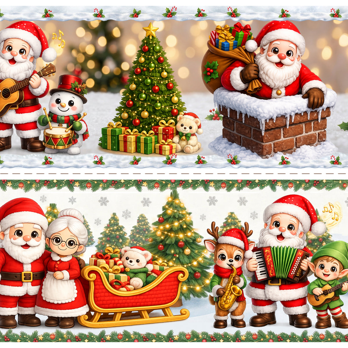 Tricoline estampa Natal Noite Feliz 100% algodão — imagem 3