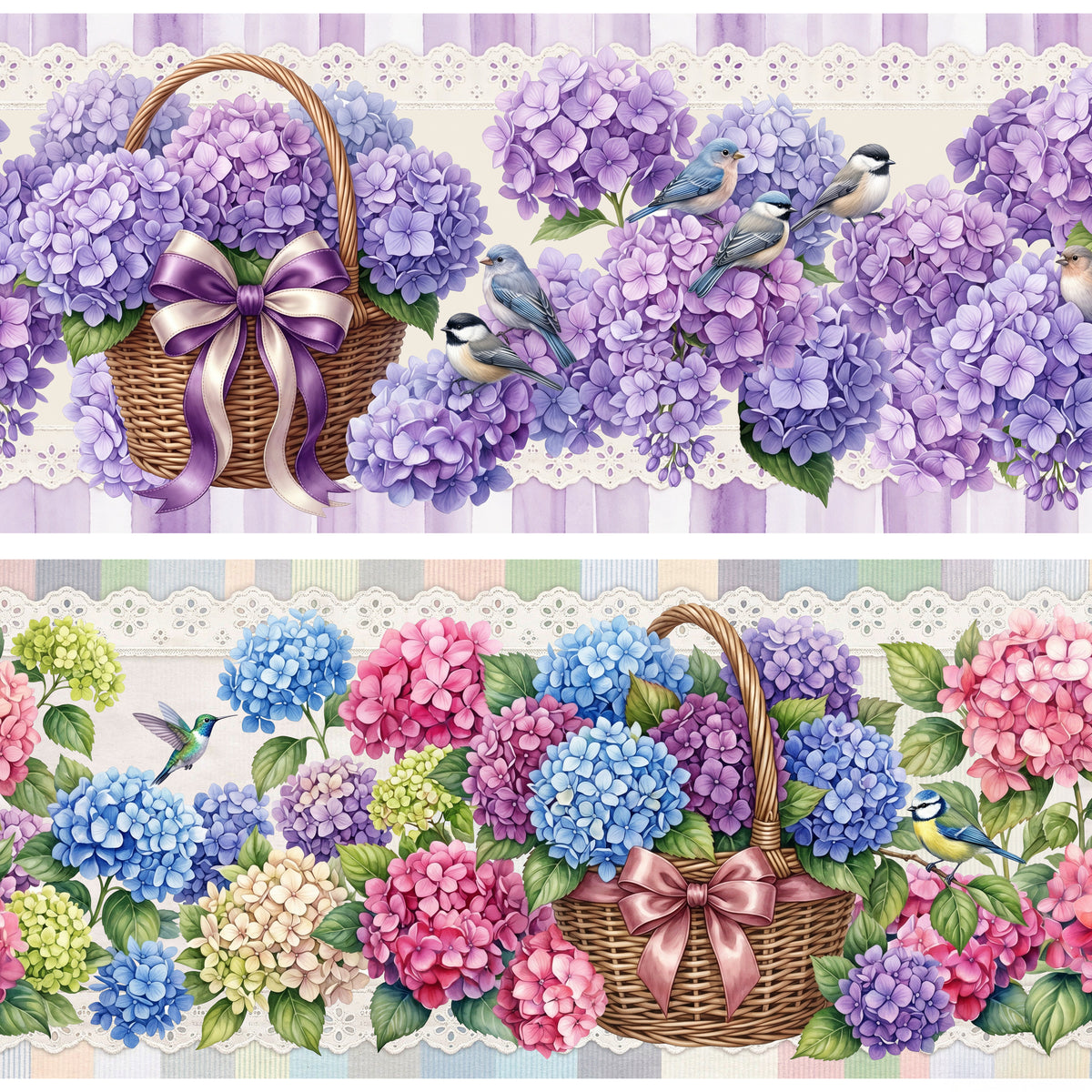 Tricoline barrado hortênsia romântica 100% algodão — imagem 3