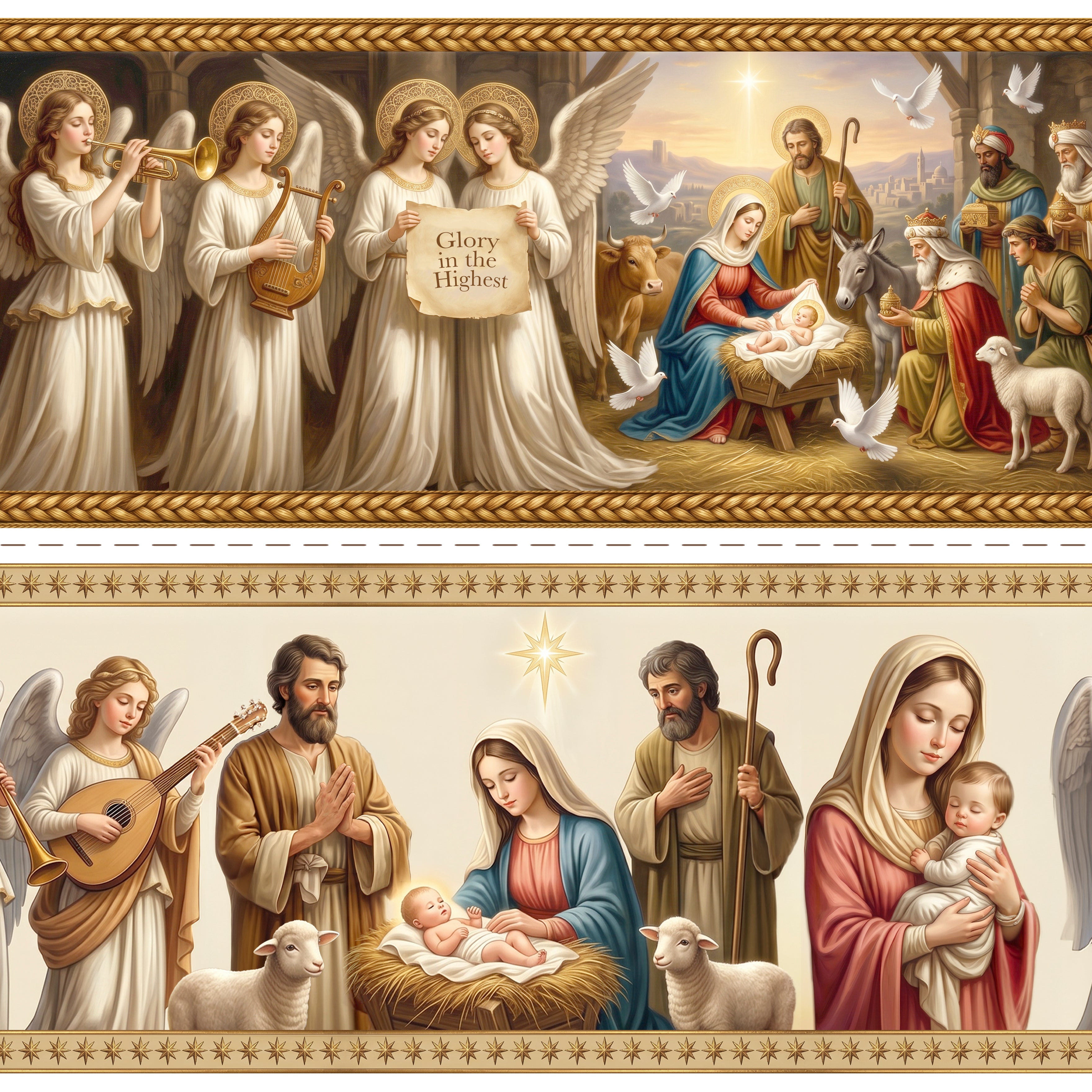 Tricoline estampa Natal Celestial 100% algodao — imagem 3