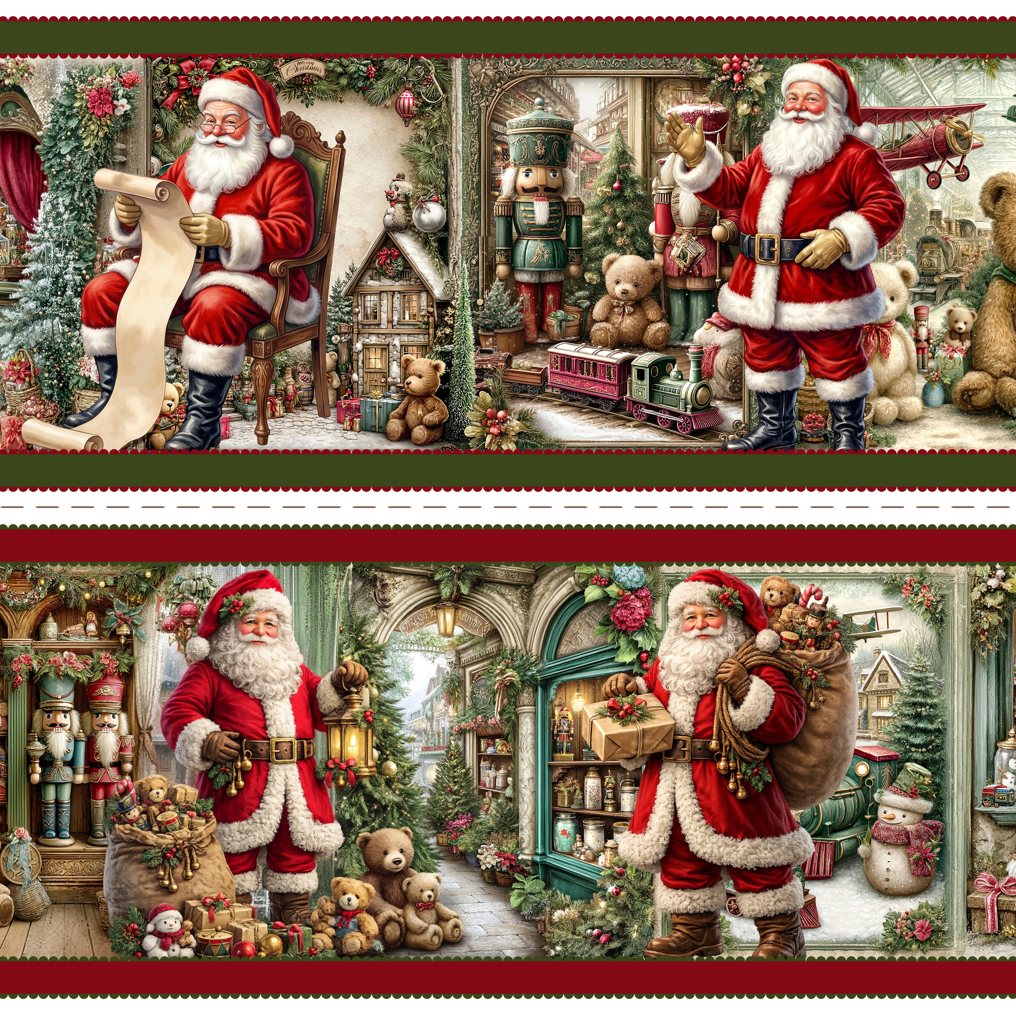 Tricoline estampa Natal Classico Noel 100% algodao — imagem 3