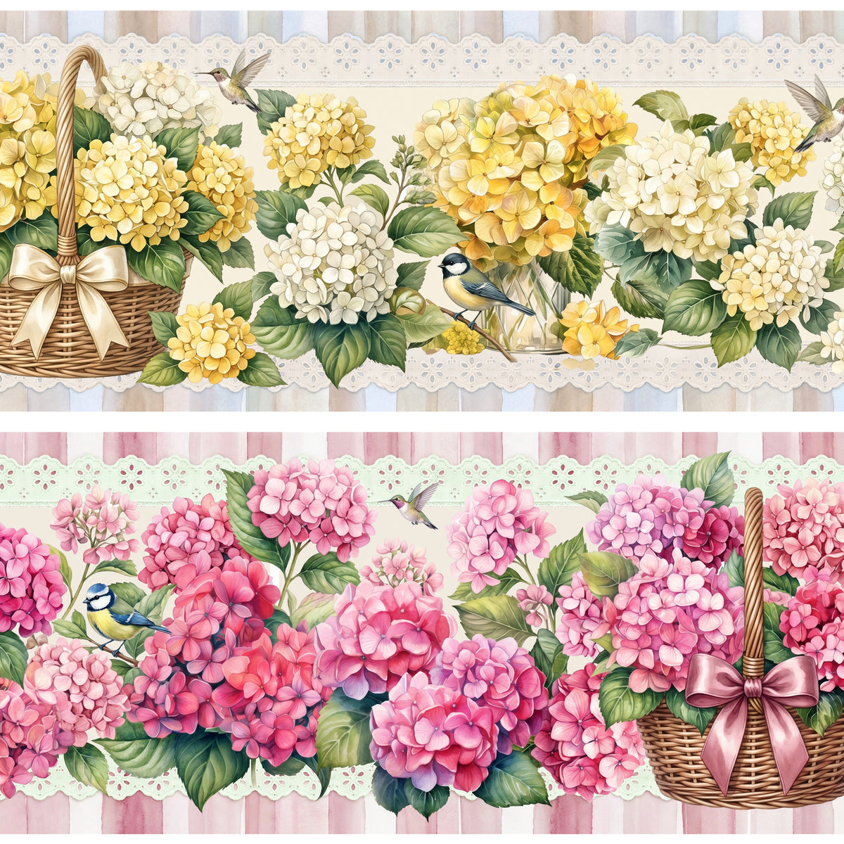 Tricoline barrado hortênsia romântica 100% algodão — imagem 4