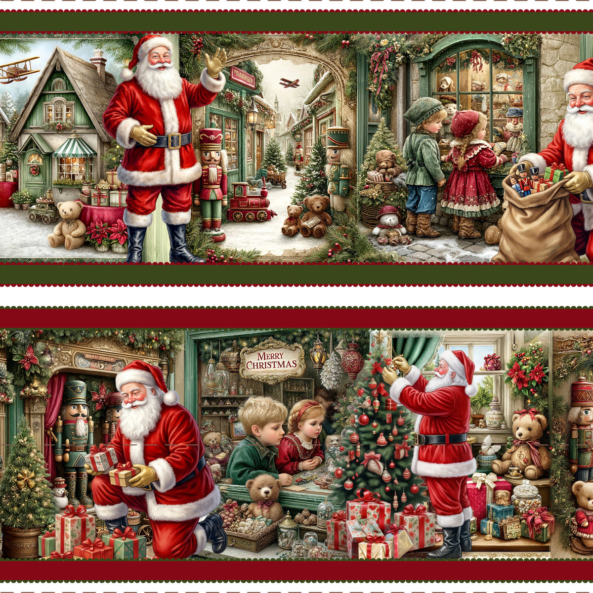 Tricoline estampa Natal Classico Noel 100% algodao — imagem 4