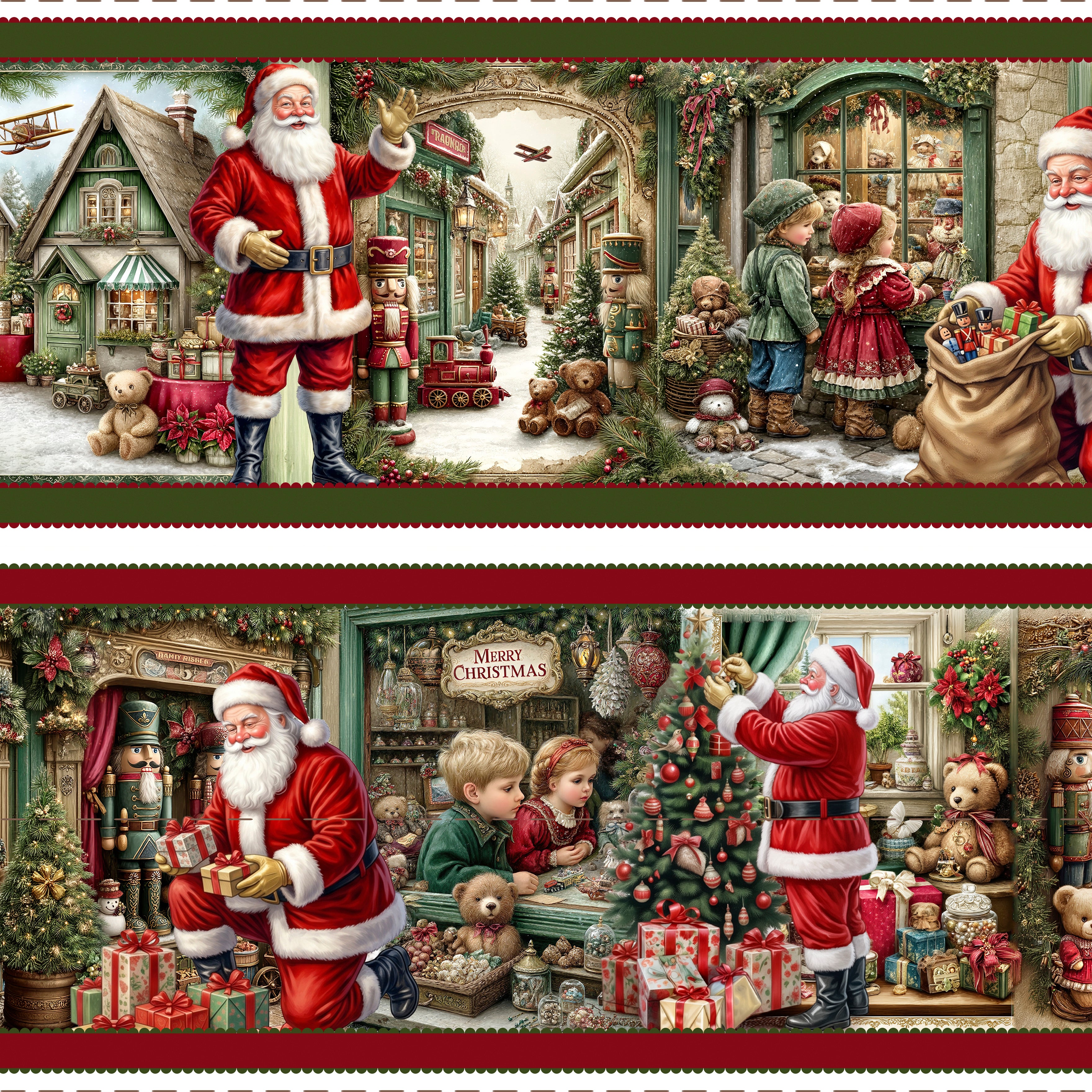Tricoline estampa Natal Classico Noel 100% algodao — imagem 4