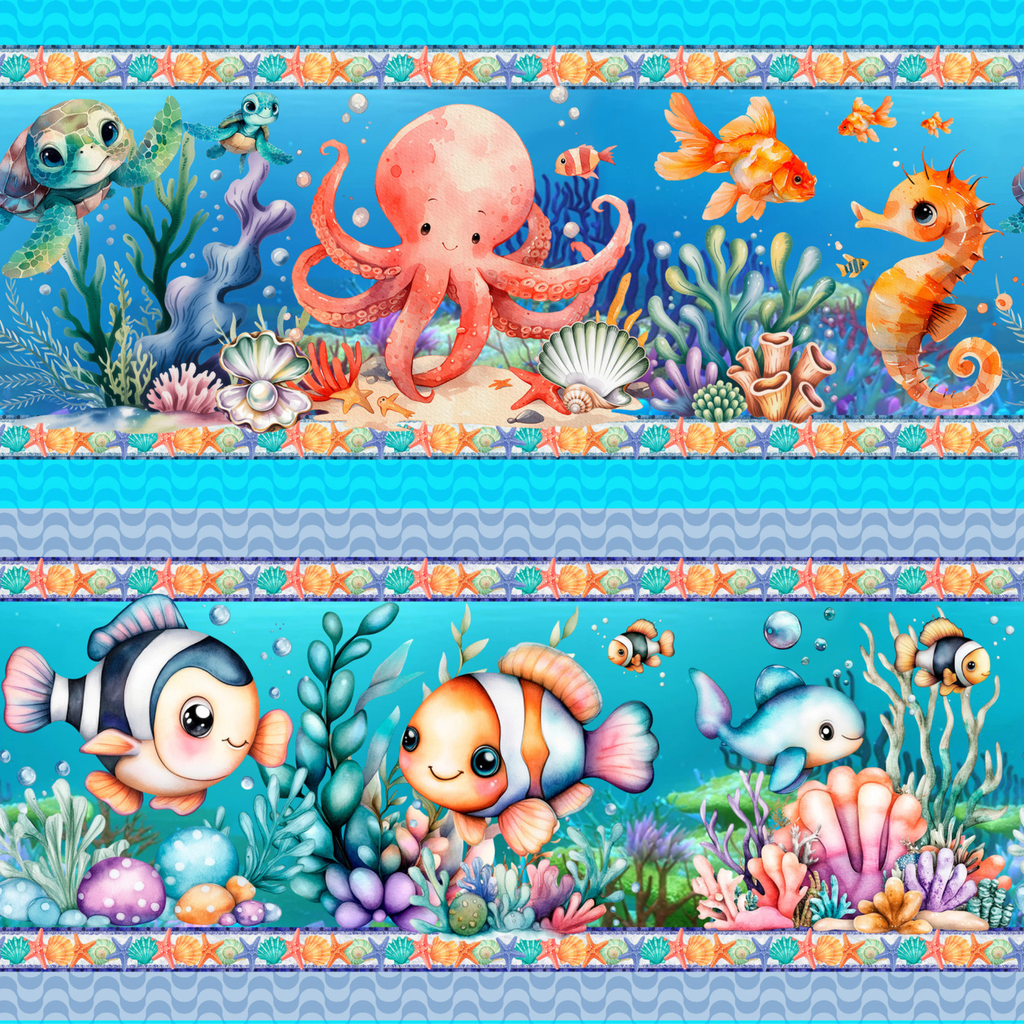 Tricoline estampa Fundo do Mar Encantado 100% algodão — imagem 4