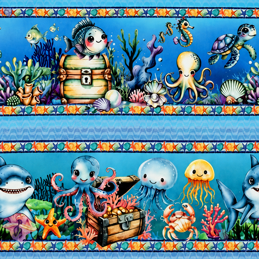 Tricoline estampa Fundo do Mar Encantado 100% algodão — imagem 5