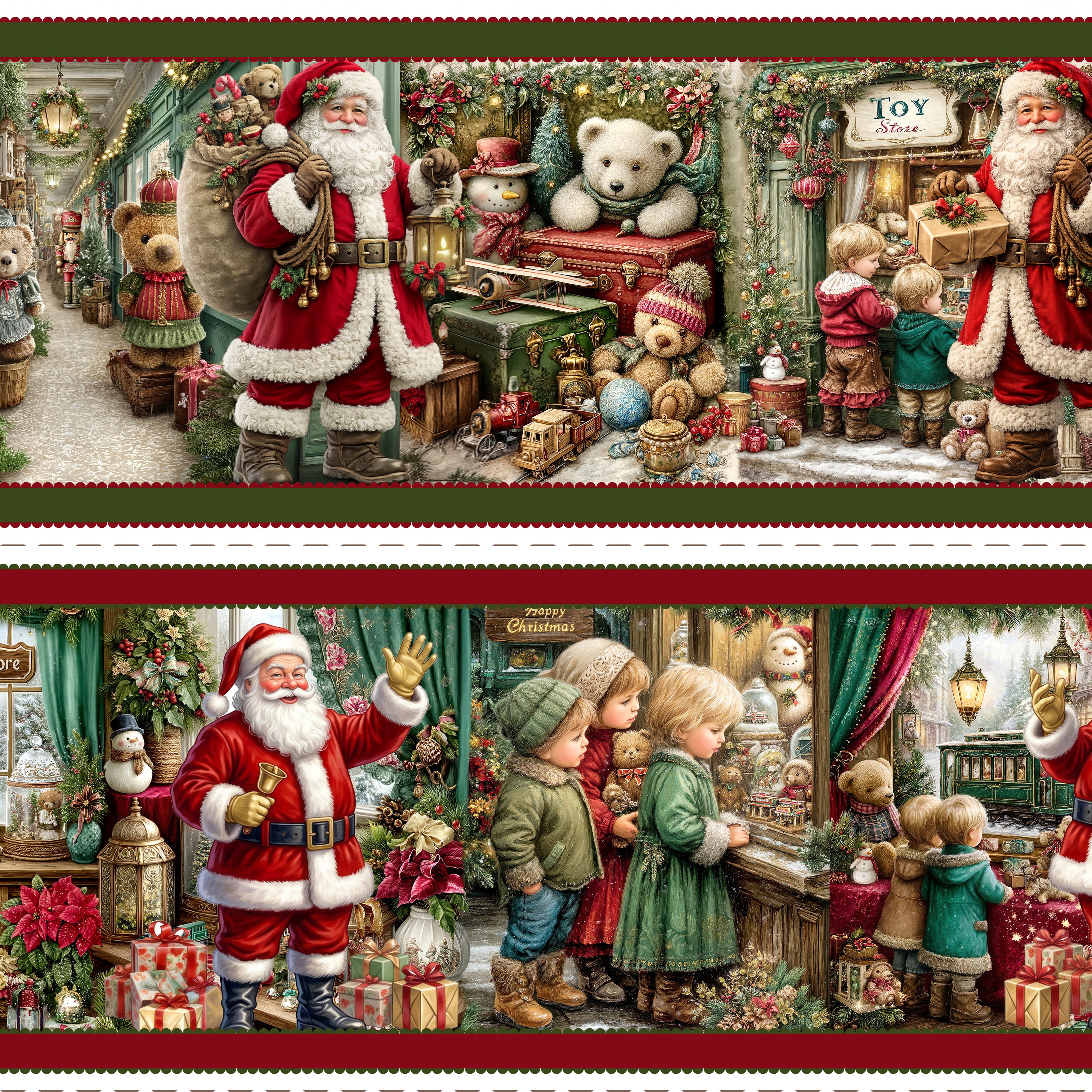 Tricoline estampa Natal Classico Noel 100% algodao — imagem 5