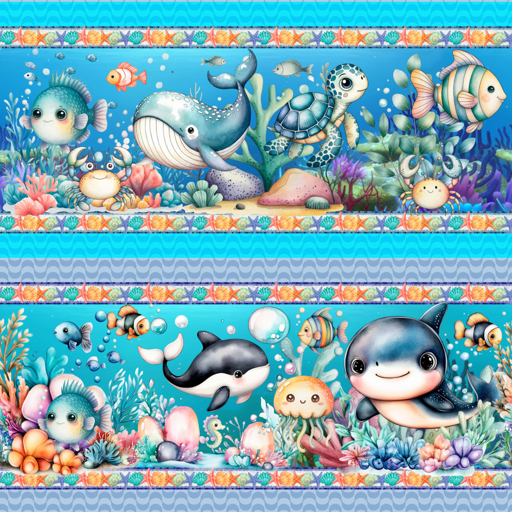 Tricoline estampa Fundo do Mar Encantado 100% algodão — imagem 5