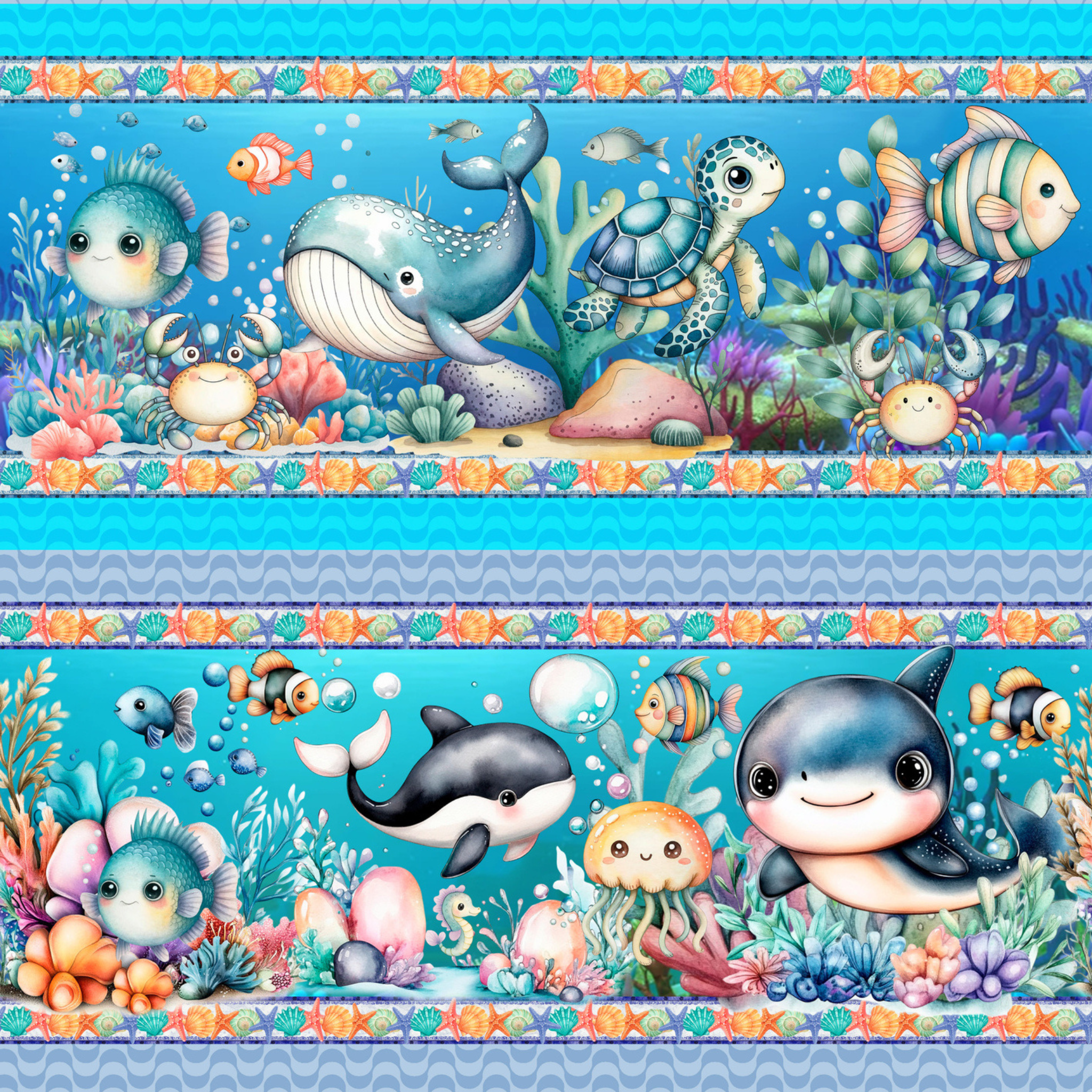 Tricoline estampa Fundo do Mar Encantado 100% algodão — imagem 5