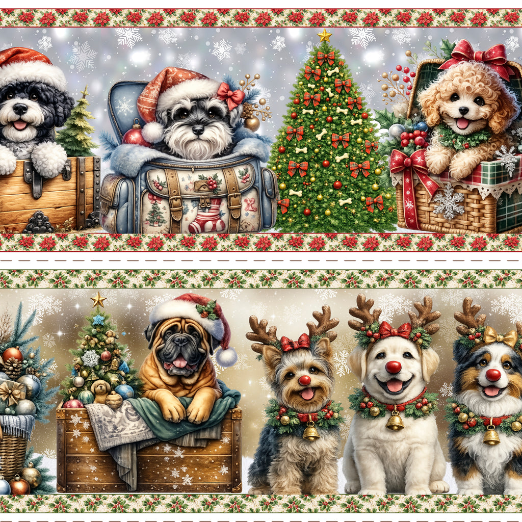Tricoline estampa Natal Patinhas na Neve 100% algodao — imagem 5