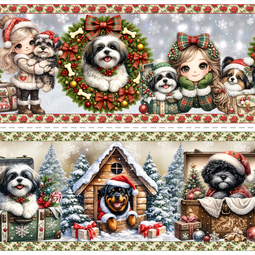 Tricoline estampa Natal Patinhas na Neve 100% algodao — imagem 6