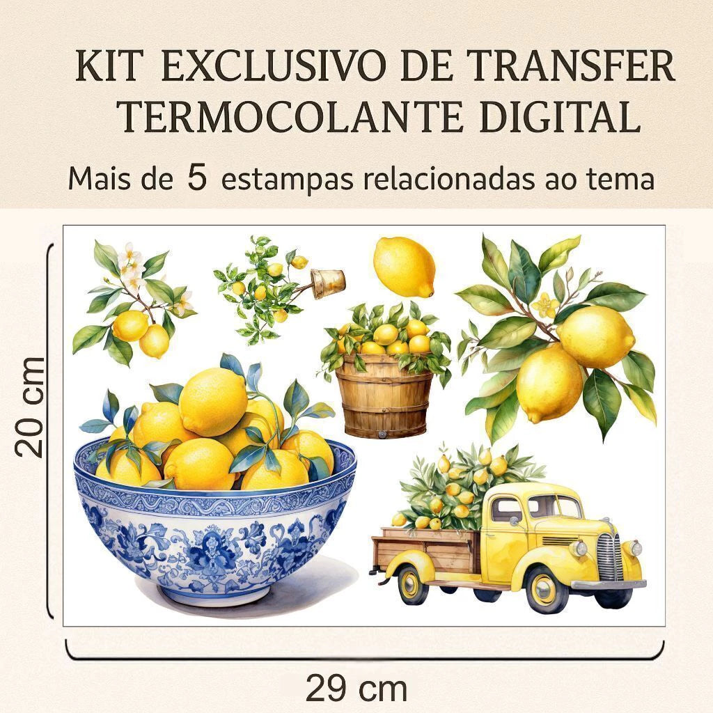 Transfer DTF têxtil Transfer Termocolante Digital - Limão Siciliano