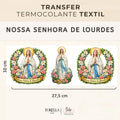 Transfer DTF têxtil Nossa Senhora de Lourdes - Trio Guirlanda Floral