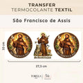 Transfer DTF têxtil São Francisco de Assis - Trio Medalha com Animais