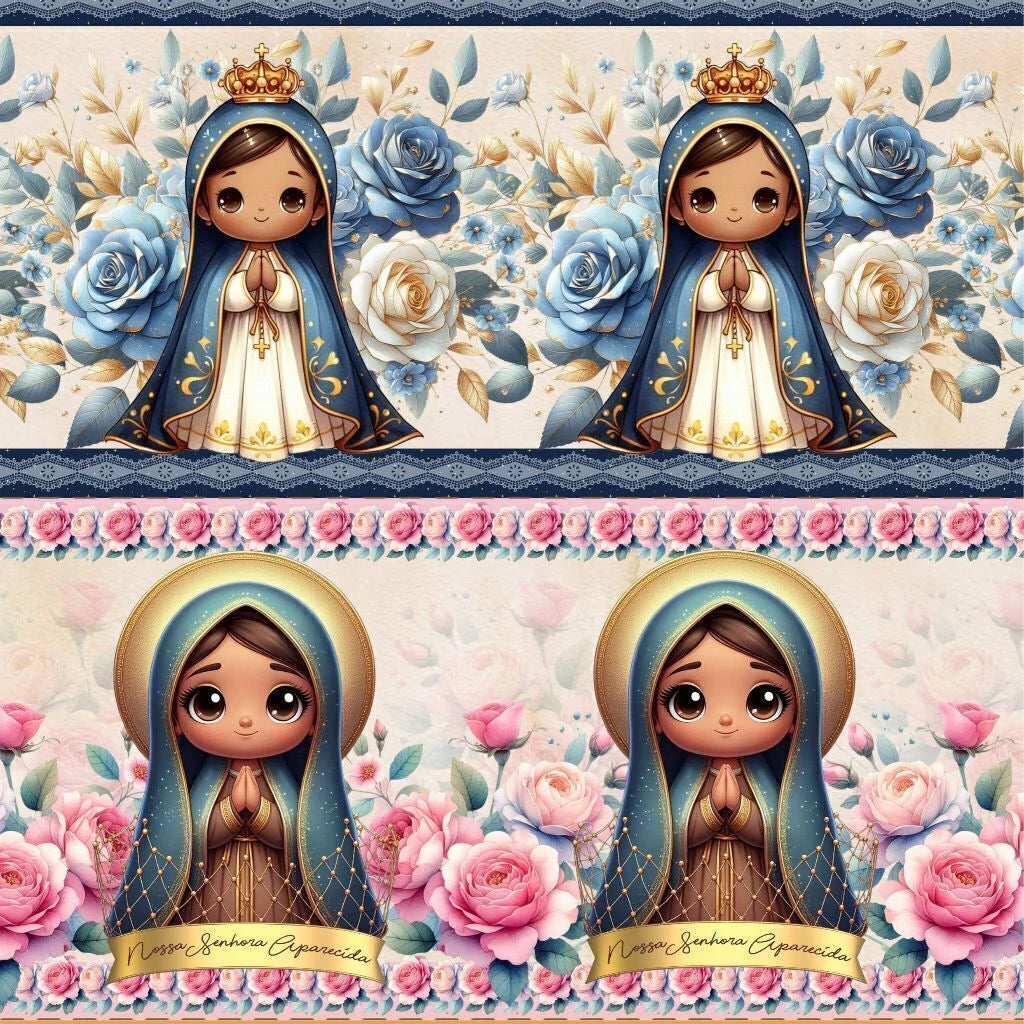 Tricoline estampa Nossa Senhora 100% algodão — imagem 2